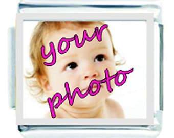 Daisy Charm - Custom Made Personalised YOUR PHOTO - Compatible with Italian charm bracelets