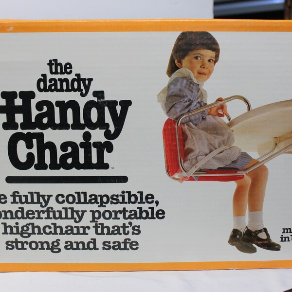 Vintage Portable Highchair NIB The Dandy Handy Chair Red Ferndale Washington