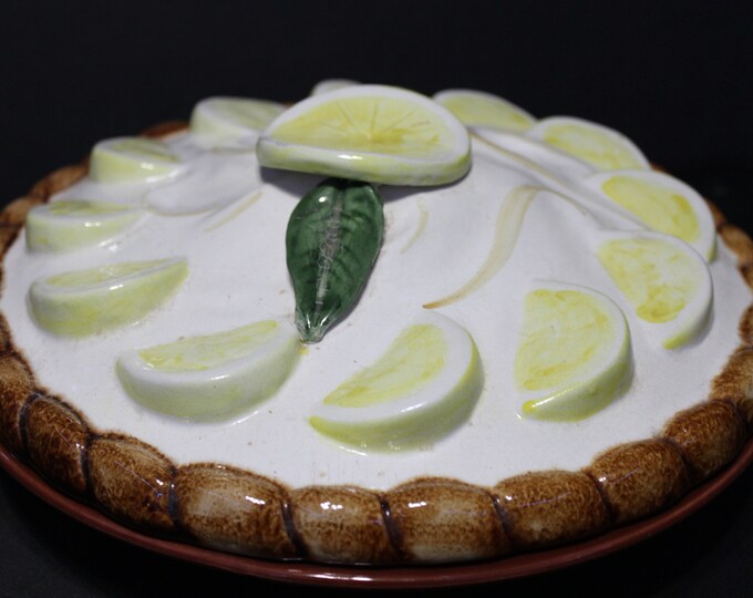 Vintage Lemon Meringue Pie Keeper Covered Dish Ceramic Dessert Etsy