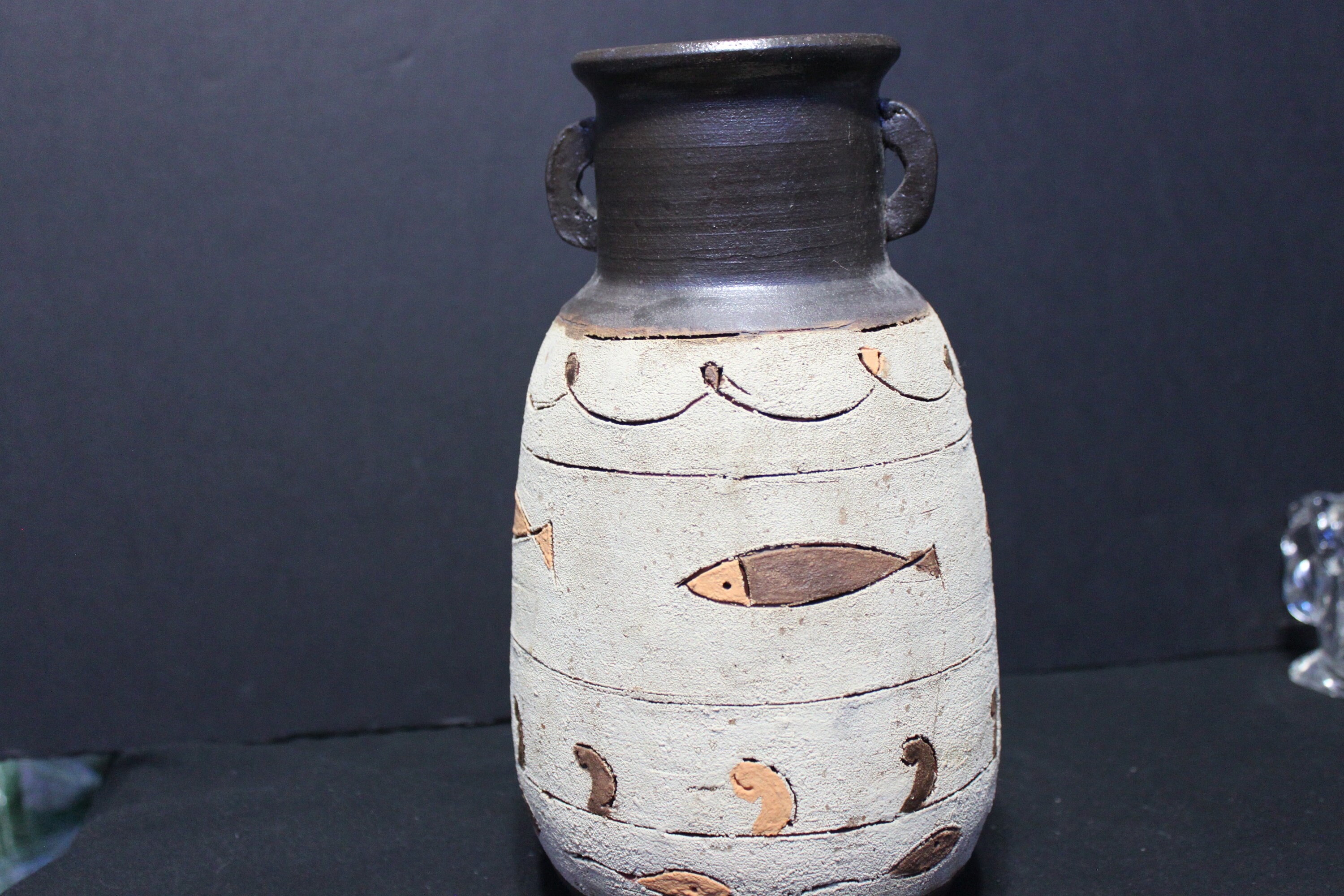 Vietnamese Red River Pottery 10 Fish Vase Rustic Etsy