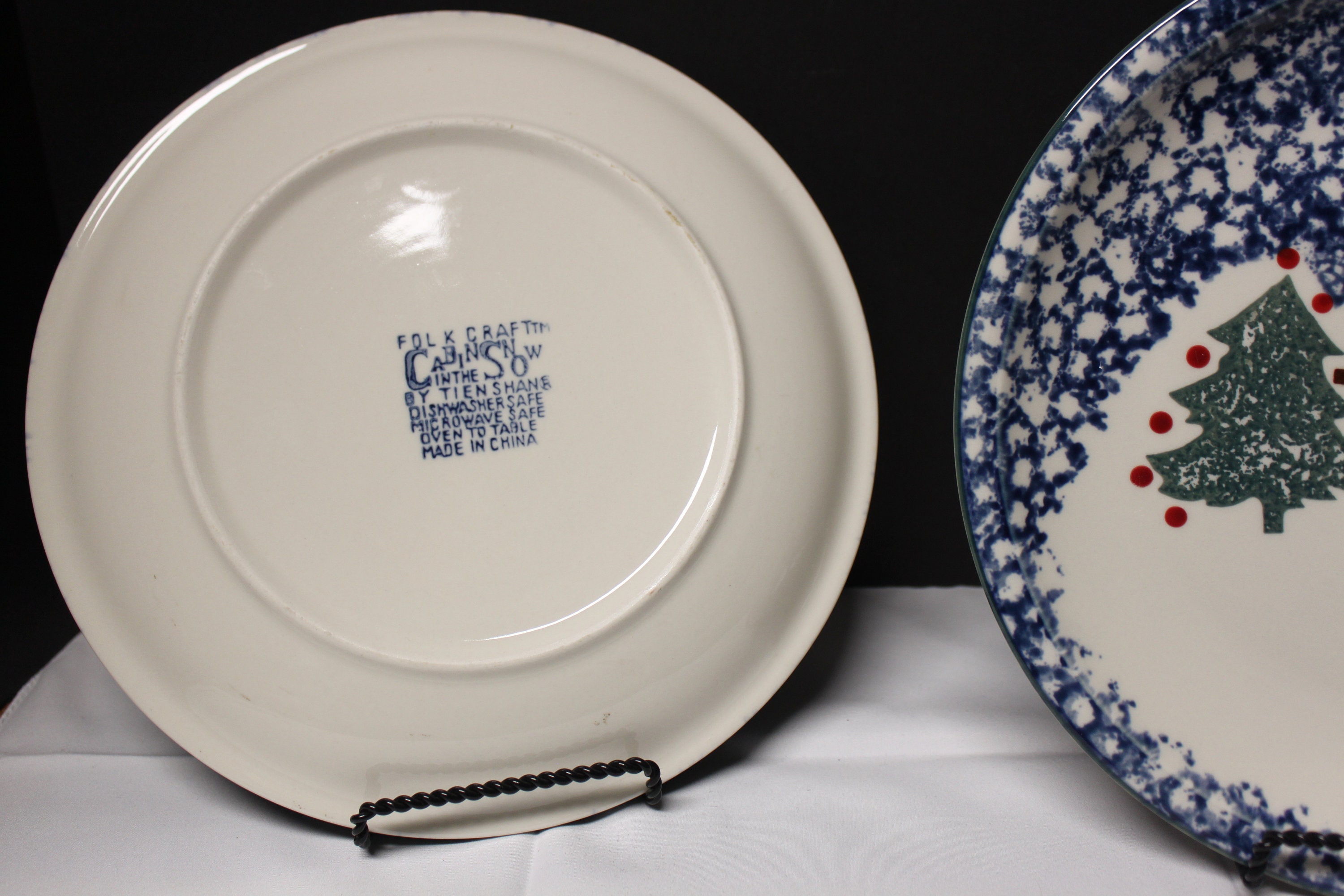 Tienshan Folk Craft CABIN in THE SNOW 10.5 Dinner Plate Etsy