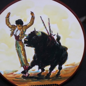 Bull Shaped Spanish Flag Sticker Decal - Self Adhesive Vinyl - Weatherproof  - Made in USA - espana spain toro matador bull fighter 