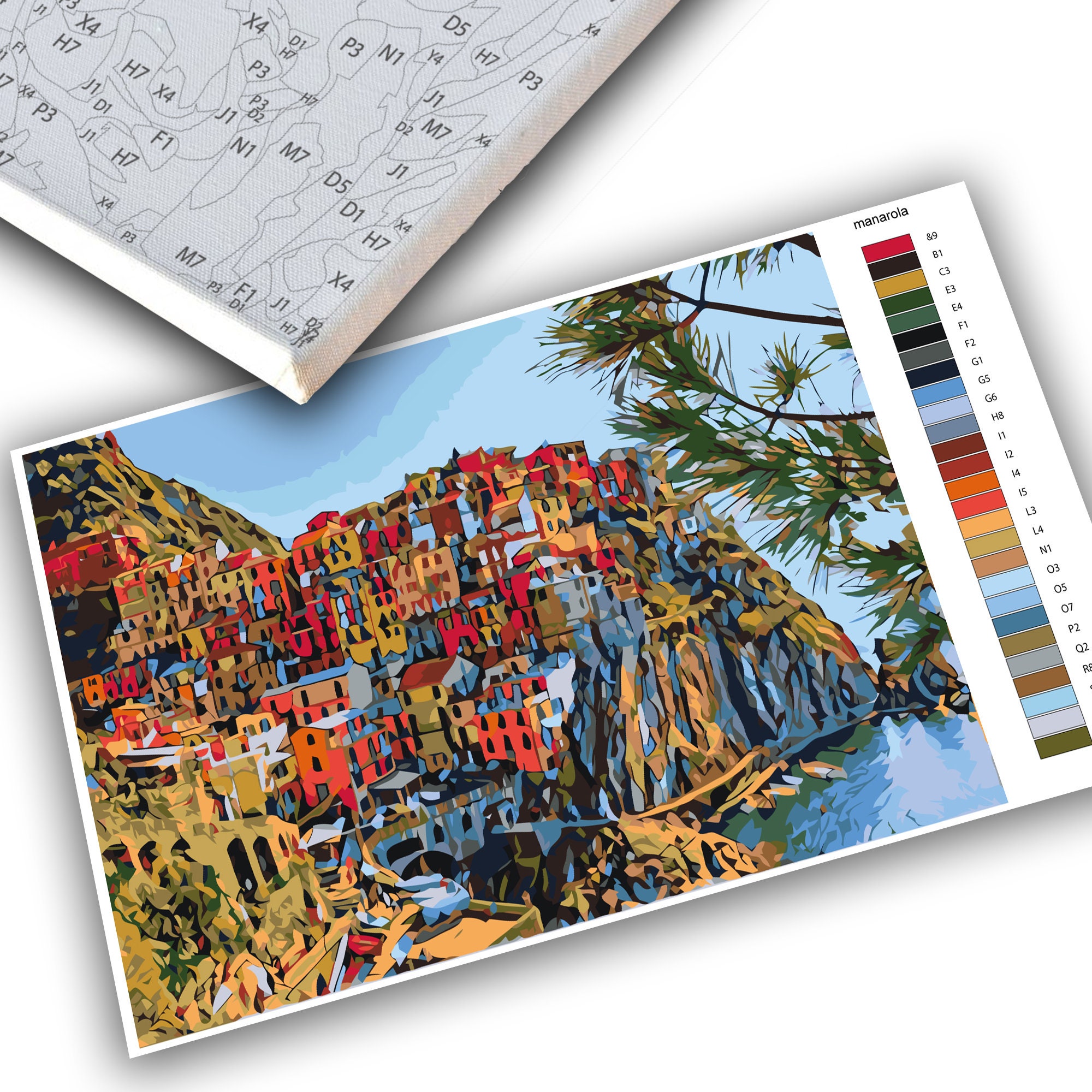 Malen Nach Zahlen „Comer See Italien“ – DIY-Ölgemälde-Set 40x50 Cm, Mit Acrylfarben & Pinseln