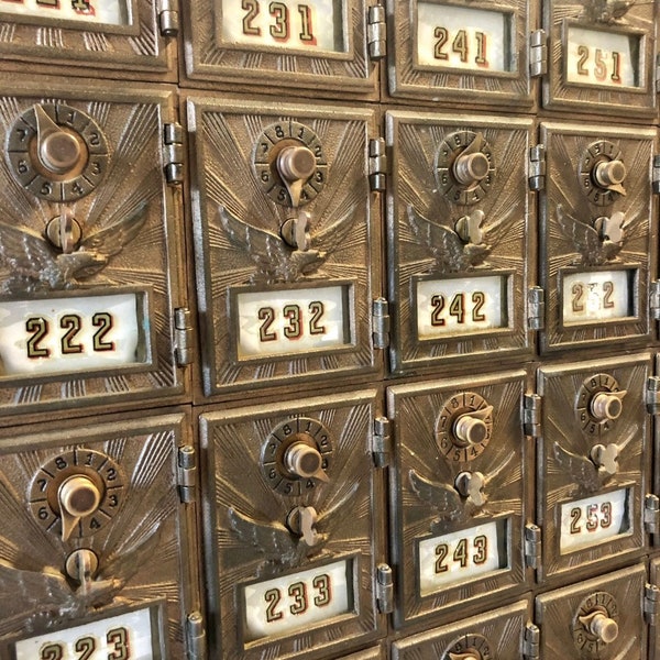 USPS Eagle Vintage Brass Mailbox Doors