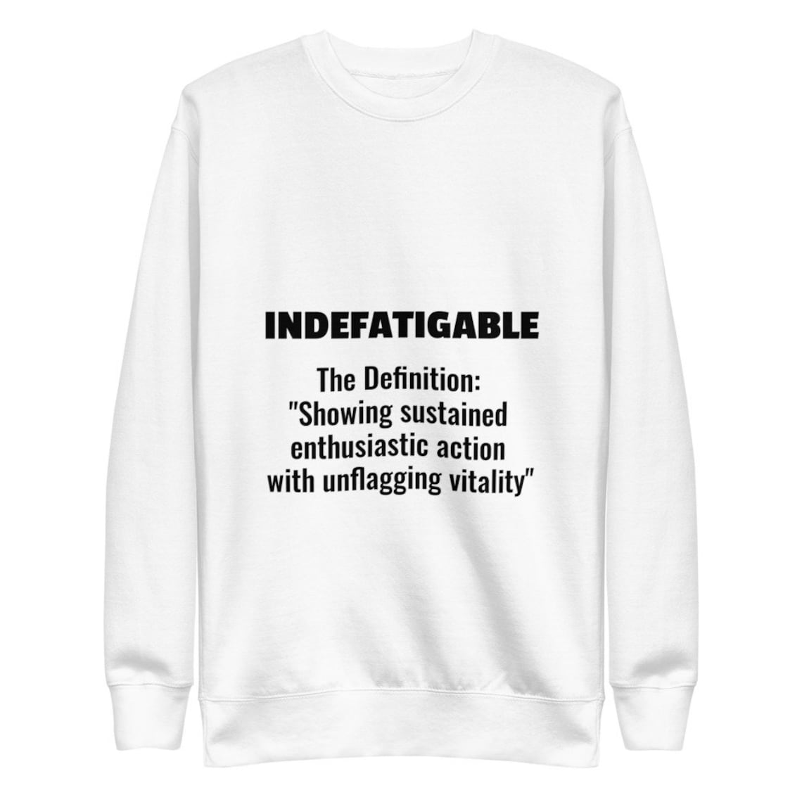 INDEFATIGABLE Unisex Fleece Pullover Word of the Day Etsy