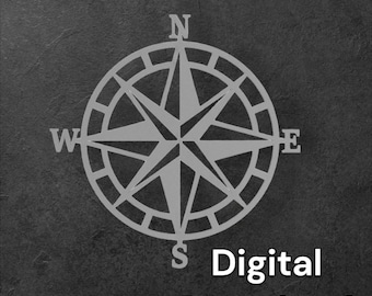 Rosa de los vientos náutica DXF JPG PNG