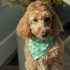 Reversible Dog Bandana - Easter - Over the Collar Dog Bandana - Flowers - Spring Dog Scarf - Summer Dog Bandana - Summer Dog Bandana