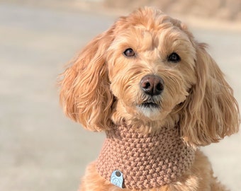 The Arf Scarf / Dog Scarf / Dog Bandana / Dog Snood / Knit Infinity Dog Scarf / Pet Bandana / Dog Apparel/ Caramel Dog Scarf