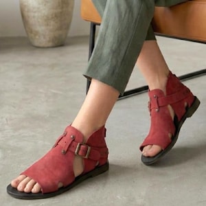 Unisex handgjorda lädergladiatorsandaler: Autentiska sandaler i ottomansk stil