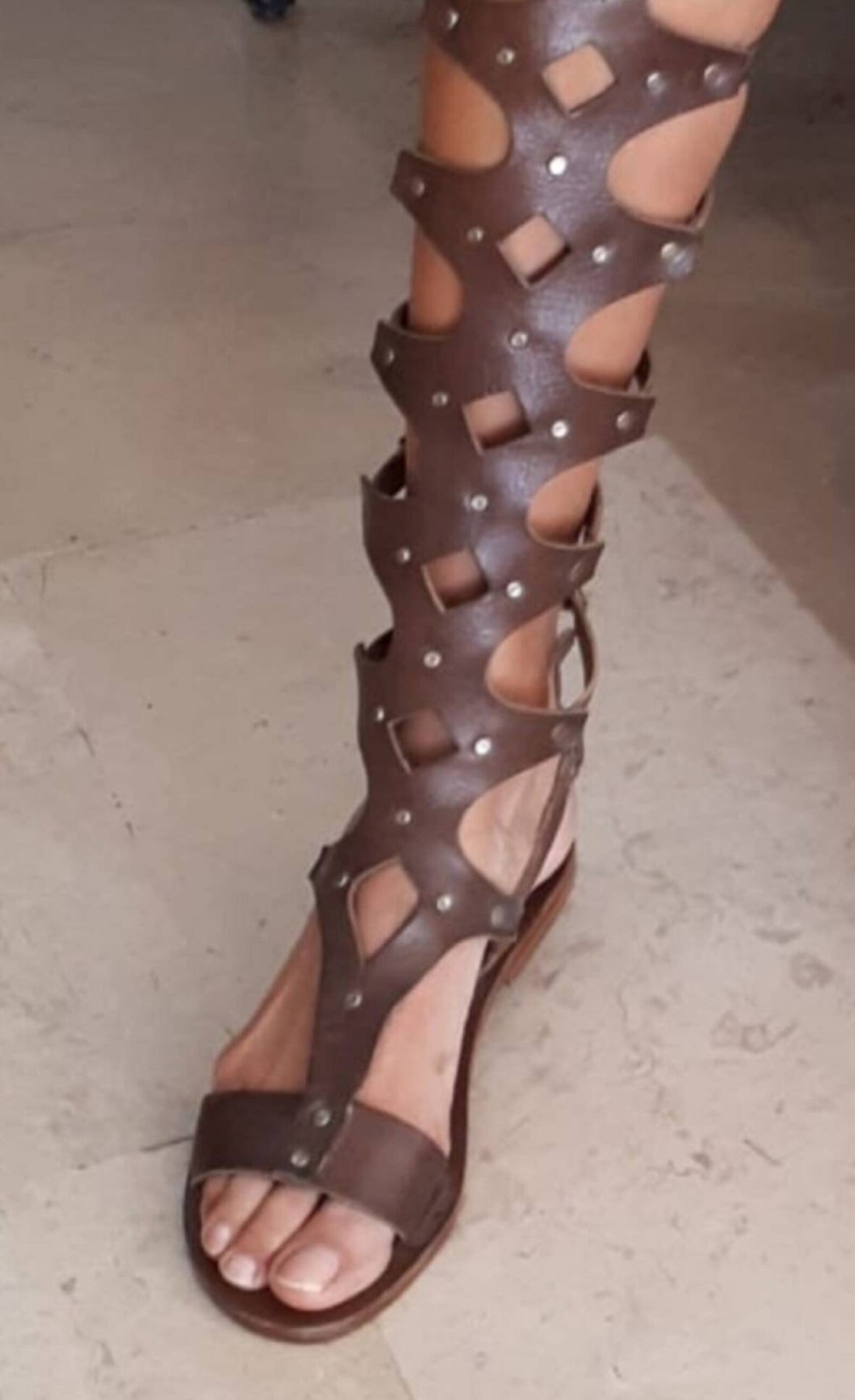 brown high heel gladiator sandals