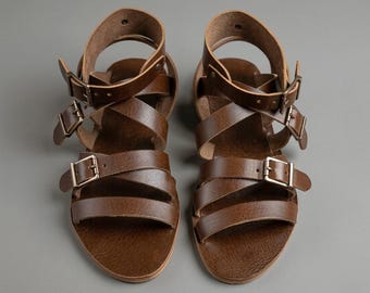 Handgemaakte leren gladiatorsandalen voor heren, ambachtelijke minimalistische sandalen voor heren