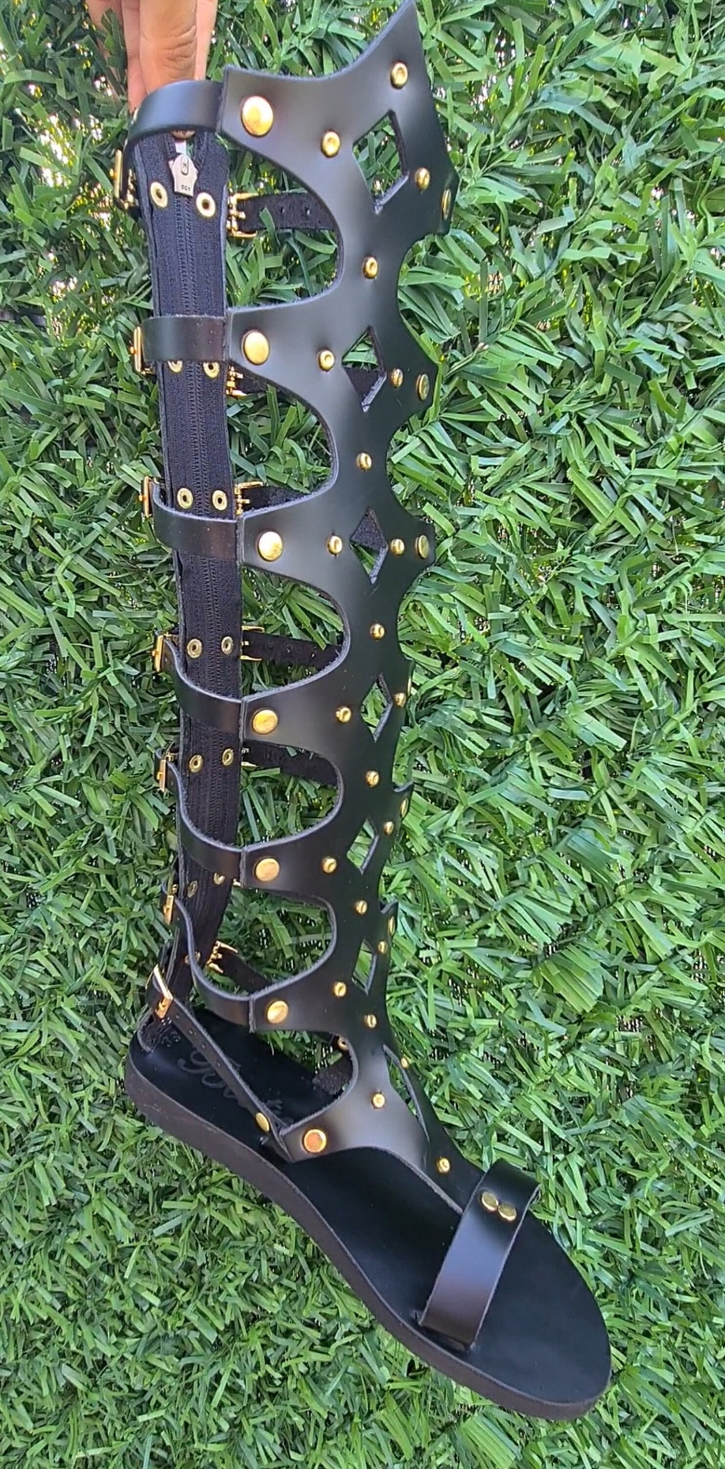 knee length gladiator sandals