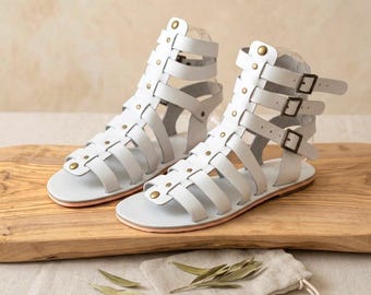 Handmade Leather Gladiator Sandals – Full Grain Leather Sole
