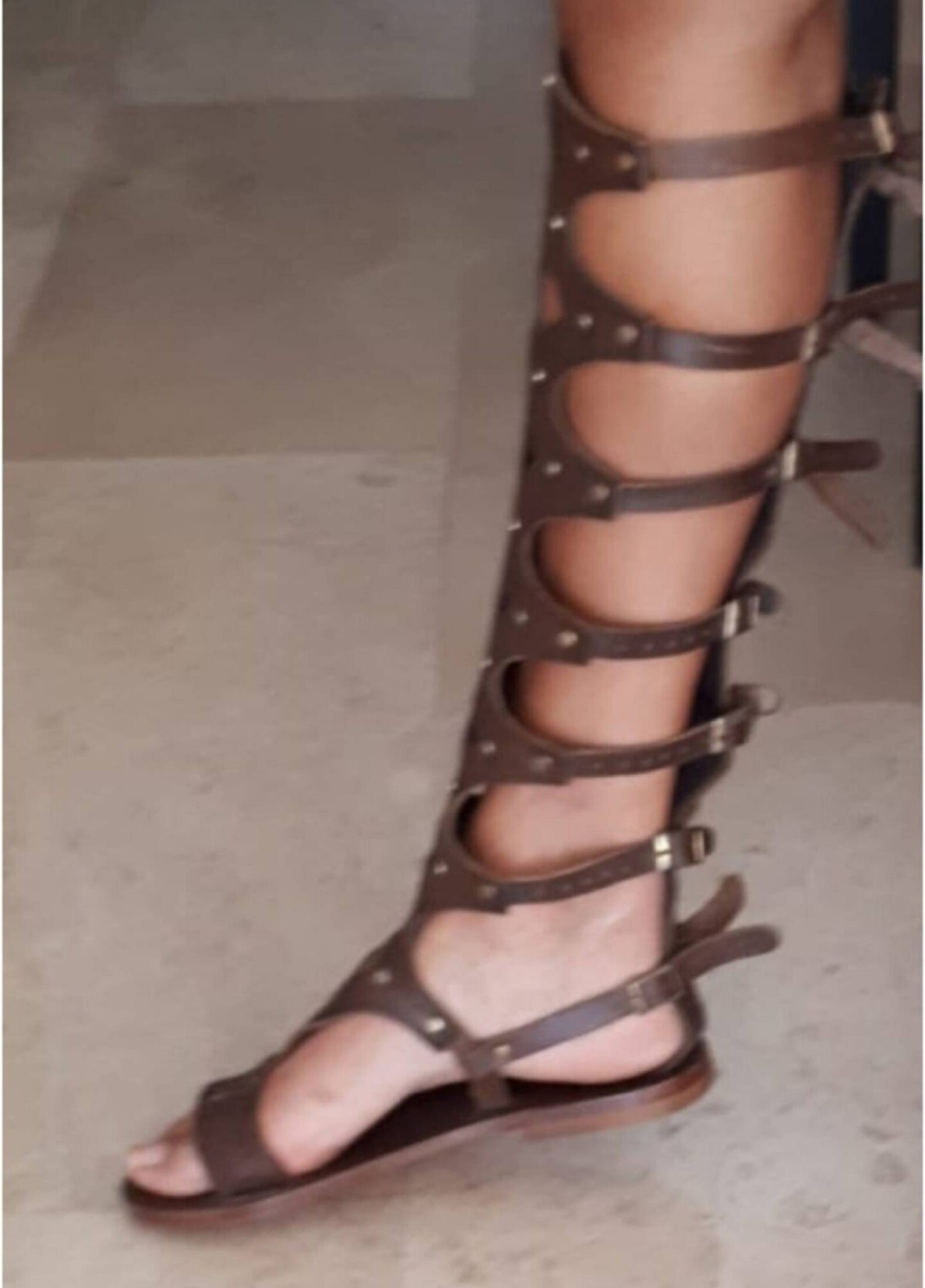 closed toe knee high gladiator sandals