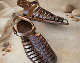 Handmade Leather Sandals – Greek Fisherman Style, Unisex Summer Shoes