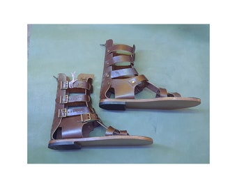 Roman Men's Gladiator High Boot Sandal 23 cm High MEN Black Color Gladiator Sandal, High Sandal Boots for Men , Gift For Him