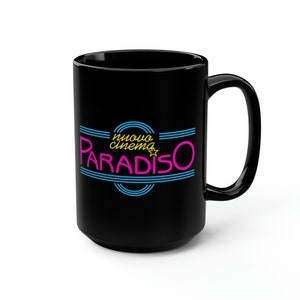 Nuovo Cinema Paradiso Movie Theater Classic Movie Black Mug, 15oz