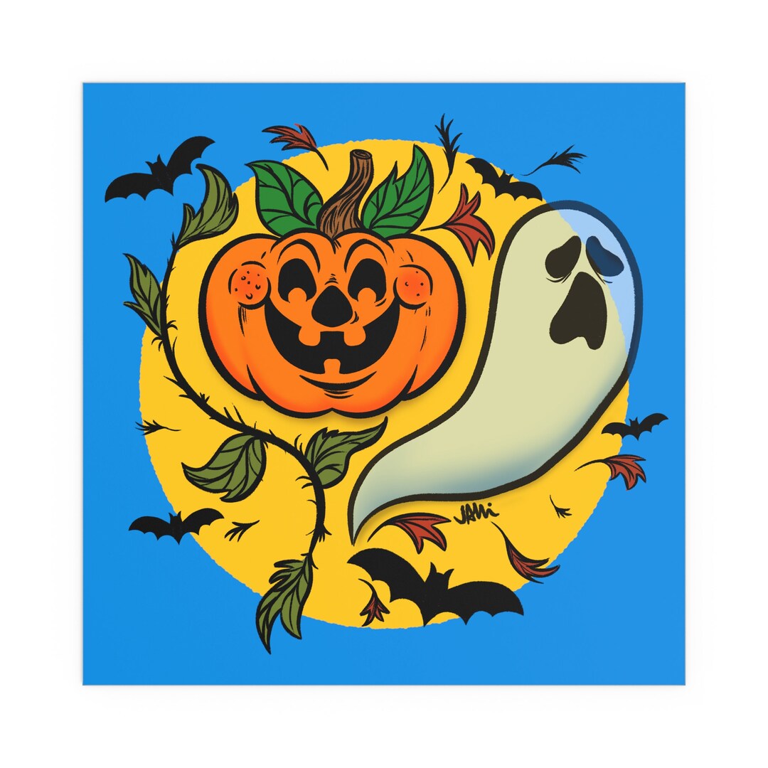 Halloween Cartoon Retro Vintage Fine Art Posters Etsy