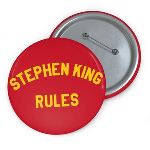 Stephen King Rules Monster Squad Horror 1980s Cult Movie Custom Pin Buttons