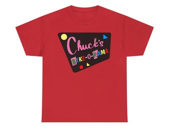 Chuck&#39;s Bike-O-Rama Pee-Wee Herman Big Adventure Unisex Heavy Cotton Tee