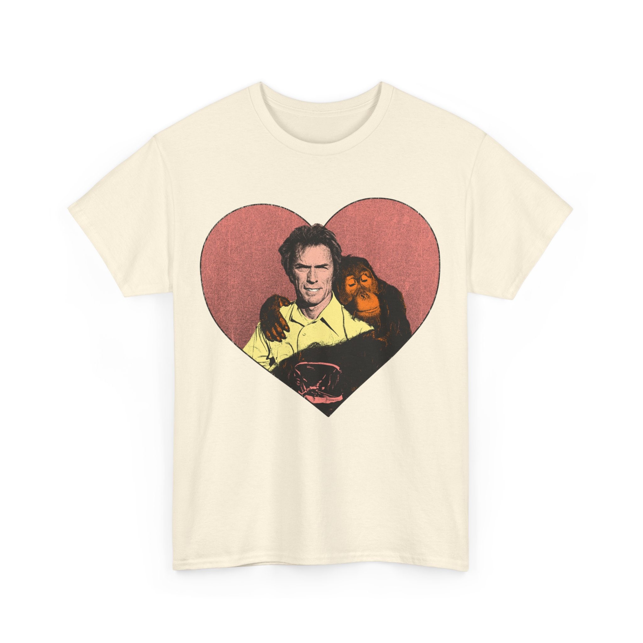 Clint Eastwood Manis Every Which Way But Loose Monkey Orangutan Heart Love Funny Retro Vintage 80s T-Shirt