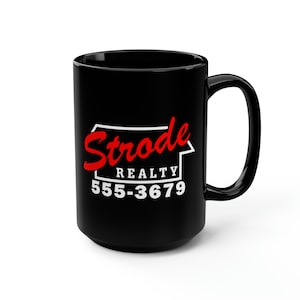 Strode Realty Halloween John Carpenter Horror Cult Movie Michael Myers Black Mug, 15oz