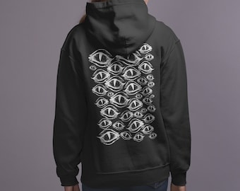 Eyes Hoodie, Grunge Hoodie, Festival Hoodie, Horror Goth Hoodie, Pastel Goth, Mall Goth, Dark Surreal Hoodie, Occult Clothing, Clowncore