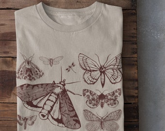 T-shirt Luna Moth, donkere Cottagecore-kleding, Mall Goth-kleding, grunge-kleding, Goblincore-kleding, T-shirt nachtvlinders, Fairycore-grunge