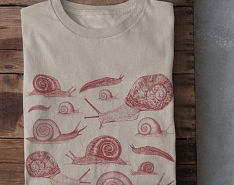 Cottagecore Snail T Shirt, Goblincore Goth , Grunge Fairycore Clothing, Witchy T Shirt, Dark Academia Aesthetic Shirt, Botanical Art Tshirt
