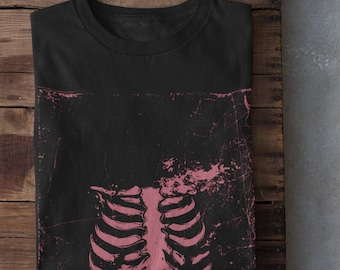 Grunge Clothing Ribs Shirt,Mall Goth,Trad Goth,Strange Unique Gifts,Pastel Goth,Goth Shirt,Dark Academia,Weird Shirt,Surreal T-shirt,Punk