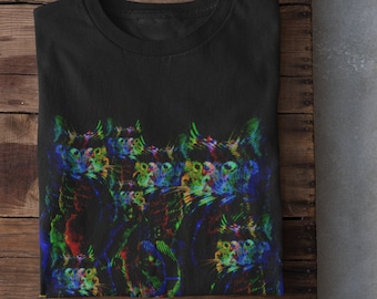 Goth Cat Shirt, Weirdcore Clowncore Clothing, Weird Cats Tshirts, Cyberpunk, Alt Clothing, Grunge Clothing, Dreamcore, Goblincore, Kawaii