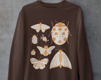 Cottagecore Moth Sweatshirt,Goblincore Goth ,Grunge Fairycore Clothing,Witchy Sweater,Dark Academia Aesthetic,Botanical Art,Fairy Grunge