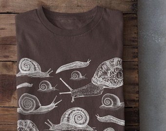 Cottagecore Snail T Shirt,  Goblincore Goth , Grunge Fairycore Clothing, Witchy T Shirt, Dark Academia Aesthetic Shirt, Botanical Art Tshirt