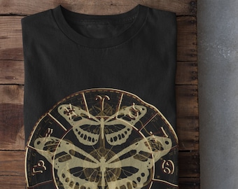 Butterfly Fairycore Tshirt, Goblincore Clothing, Dark Academia, Grunge Clothing, Moons Horoscope Tshirt, Fairy Grunge Shirt,Cottagecore