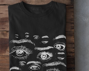 Alt Clothing, Grunge Clothing, Eyes Shirt, Gothic Clothing, Grunge Fairycore, Goth Clothing, Punk Clothes, Egirl, Dark Gothic, Mall Goth