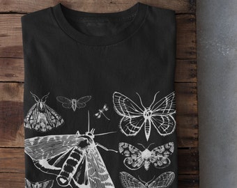 T-shirt Luna Moth, donkere Cottagecore-kleding, Mall Goth-kleding, grunge-kleding, Goblincore-kleding, T-shirt nachtvlinders, Fairycore-grunge