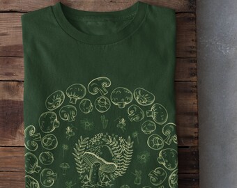 Abbigliamento Cottagecore, T-shirt Fairycore Mushroom, Camicia Mushroom, Abbigliamento Goblincore, Abbigliamento Dark Academia, Fungo Vintage, T-shirt Grunge