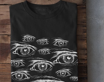 Grunge Clothing,Alt Clothing,Eyes Shirt,Mall Goth,Strange Unique Gifts,Pastel Goth,Goth Shirt,Dark Academia,Weird Shirt,Surreal T-shirt,Punk