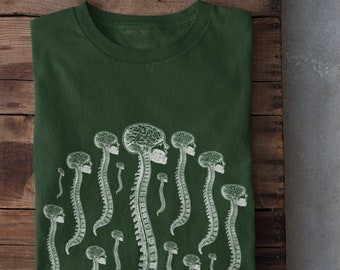 Camiseta de esqueleto, ropa grunge, ropa goblincore, cottagecore oscuro, gótico de centro comercial, camiseta de calaveras, ropa de bruja, ropa alternativa, taxidermia, hadas