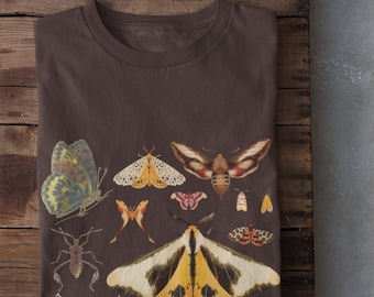 Maglietta Cottagecore Moths, Abbigliamento Goblincore, Abbigliamento Grunge, Maglietta Insetto, Abbigliamento Dark Academia, Grunge Fairycore, Mall Goth