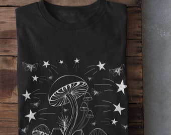 Pilz Tshirt, Celestial Tshirt, Grunge Kleidung, Cottagecore Kleidung, Dark Academia, Alt Kleidung, Goblincore Kleidung, Dark Cottagecore