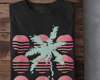 Vaporwave Shirt, Harajuku Shirt, E Girl Clothing, Retrowave Tee, Synthwave Clothing, Vaporwave Sunset, Anime Wave Shirt, Synthwave Shirt,