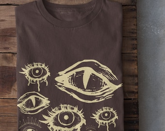 Alt Clothing Eyes Shirt, Grunge Clothing, Cottagecore Shirt, Dark Academia, Pastel Goth Clothing, Egirl Clothing, Kidcore Clothing,Mall Goth