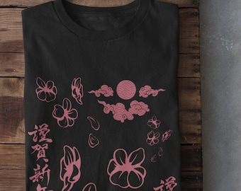 Japanische Blumen Tshirt,Harajuku Kleidung,Japanisches Streewear Shirt,Y2k Kleidung,Grunge Kleidung,Japanischer Street Style,Koreanische Pop-Mode