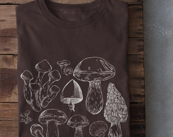 Mushroom Tshirt, Foraging Shirt, Grunge Clothing, Cottagecore Shirt, Nature Lover Shirt, Fungi T-shirt, Goblincore Shirt, Foraging Gifts