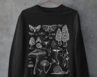 Motte Sweatshirt, Whimsigoth Kleidung, Y2k Fee Grunge Ästhetik Pullover, Alternative Kleidung, Cottagecore Kleidung, Pilz Sweatshirt,Goblincore