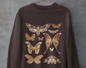 Moth Sweatshirt,Luna Moth Lover Gifts,Cottagecore Clothing,Dark Academia,Grunge Fairycore,Y2k Clothing,Alternative Indie Clothing,Goblincore