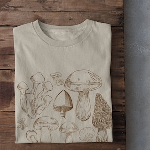 Mushroom Tshirt, Foraging Shirt, Grunge Clothing, Cottagecore Shirt, Mushrooms Shirt, Fungi T-shirt, Goblincore Shirt, Foraging Gifts,Witchy