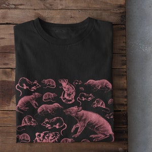 Rat T Shirt,Rat Lover Gift,Pastel Goth,Punk,Skull,Occult,Satanic,Mall Goth,Grunge Clothing,Goblincore,Taxidermy,Horror,Alt clothing