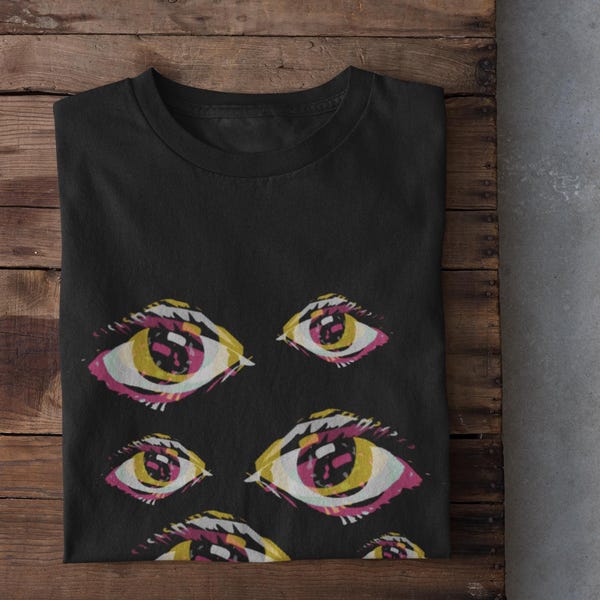 Goth Eyes T Shirt, Grunge Clothing, Alt Clothing, Harajuku Clothes, Alternative Shirts, Pastel Goth Clothing, Goblincore, Dark Cottagecore